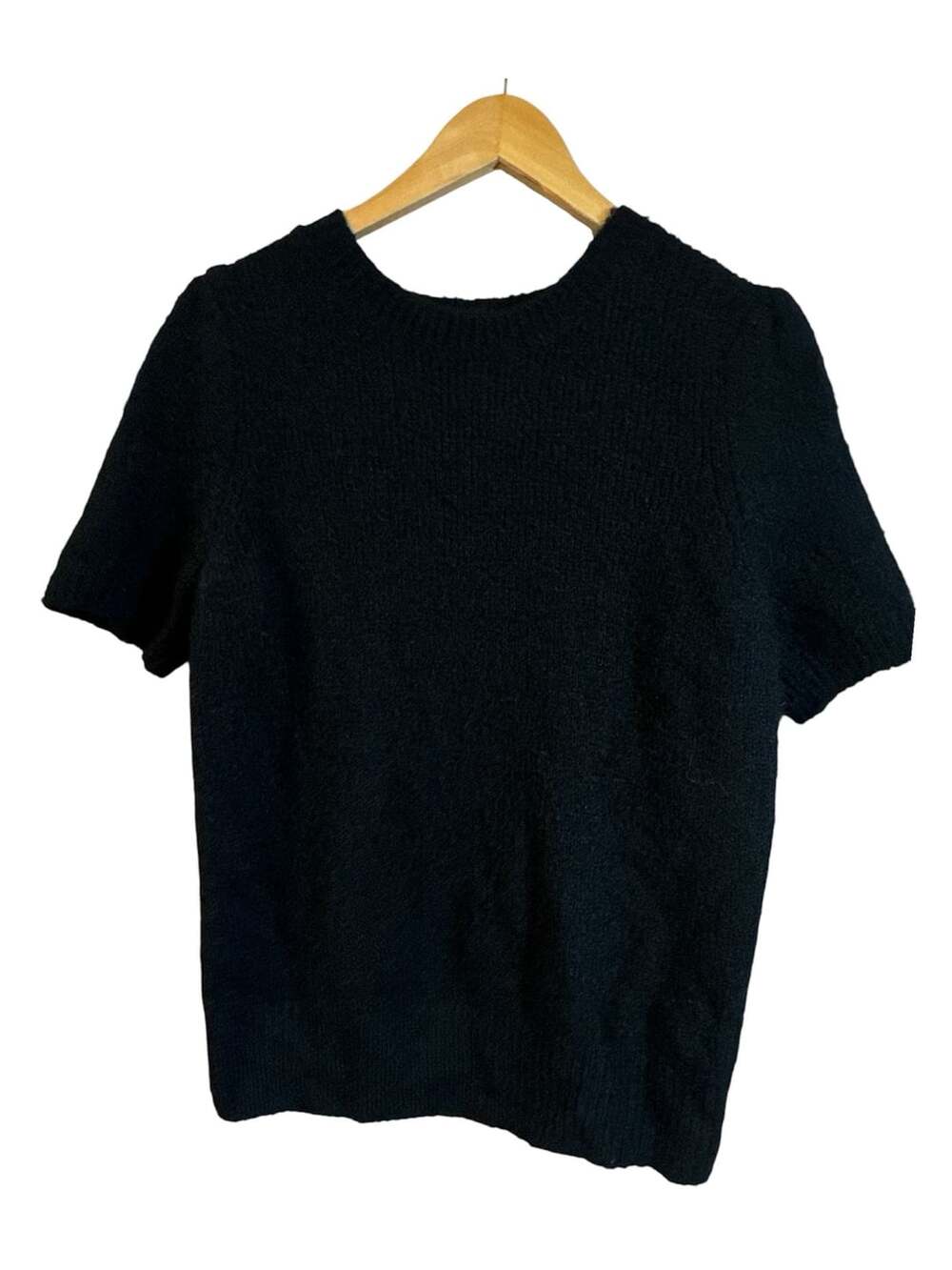 CeCe Black Short Sleeve Knit Sweater Medium